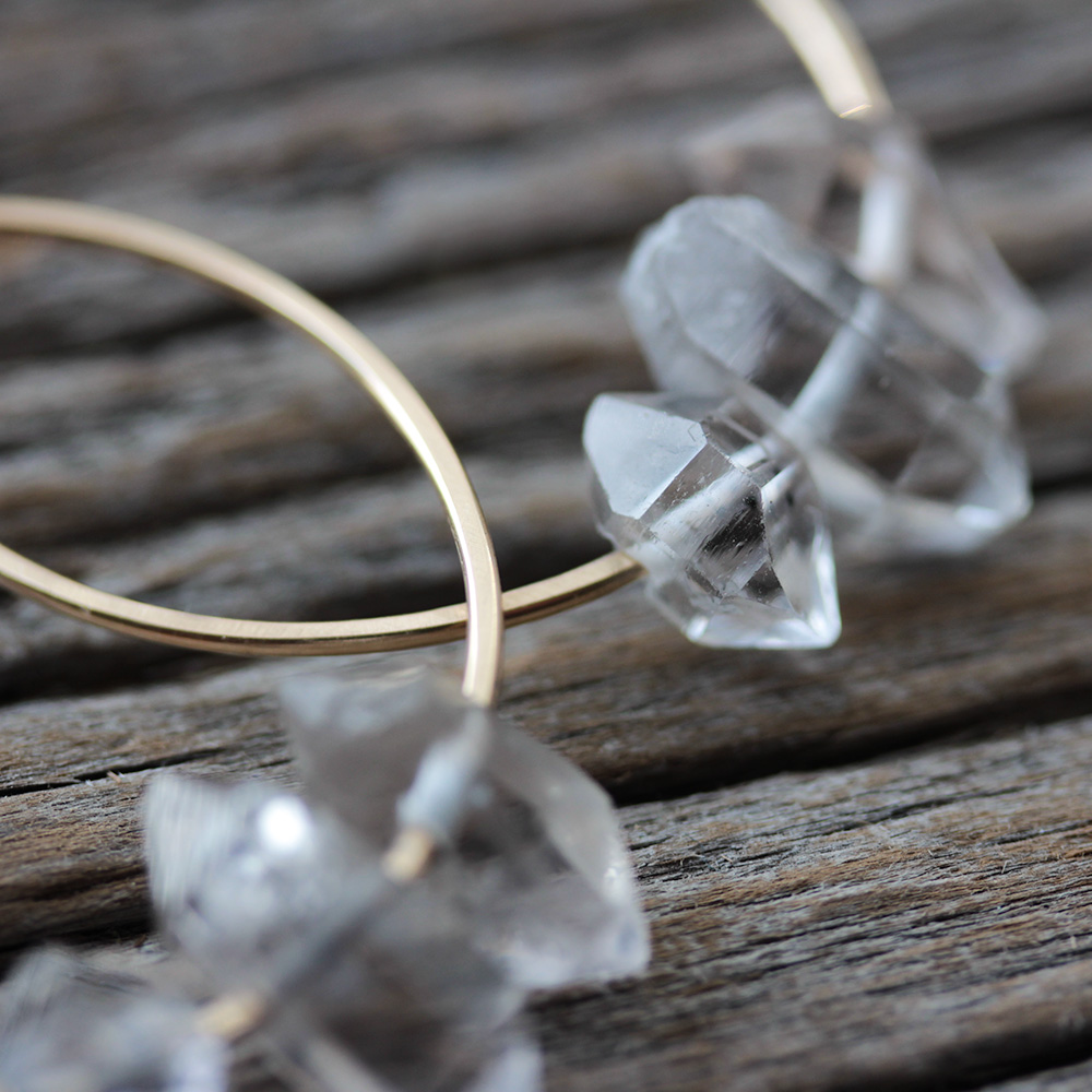 byJodi Jewelry | Herkimer Diamond Hoop Earrings